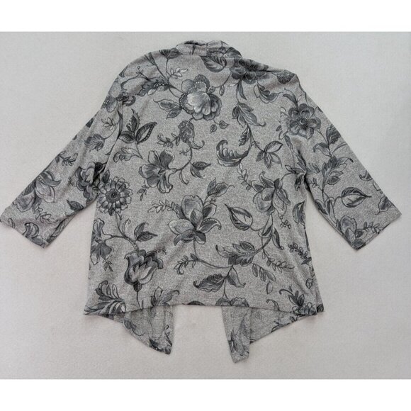 Alfred Dunner Women's Sweater Size 1X Gray Floral Print 2-For Cardigan - Picture 16 of 16
